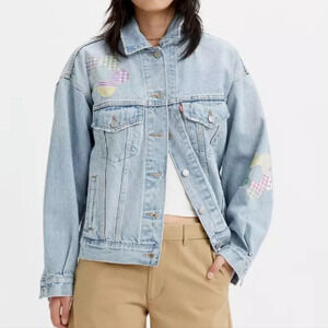 Levis 90s Patchwork Truckers Jacket. Size small